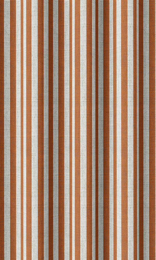 Modern Striped Custom Drapes (Burnt Orange/ White)