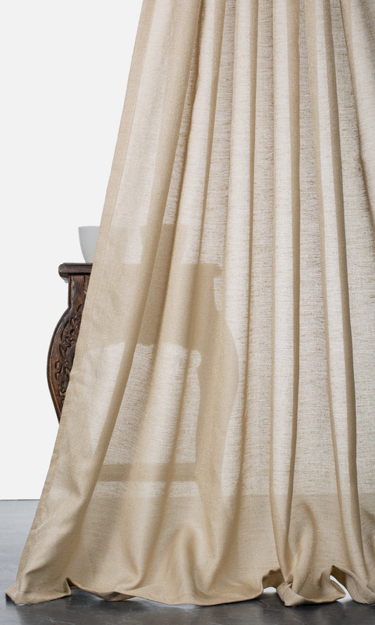 Plain Sheer Home Décor Fabric By the Metre (Hazelnut Beige)