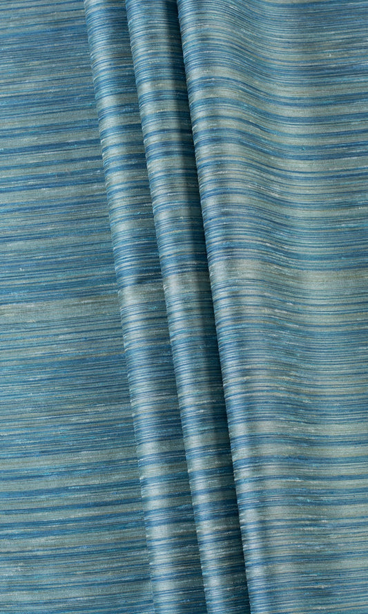 Textured Faux Silk Window Curtains (Blue/ Grey)