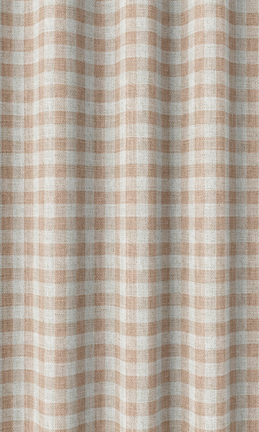 Check Patterned Drapes (Blush Pink/ White)