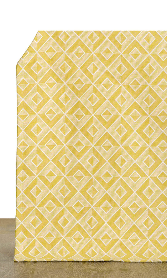 Woven Diamond Patterned Home Décor Fabric By the Metre (Yellow)