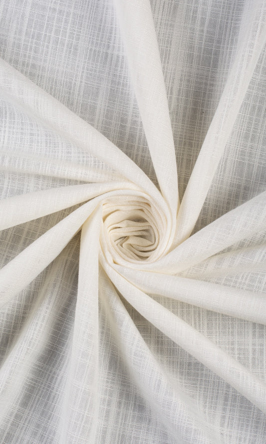 Linen-Texture Semi-Sheer Home Décor Fabric Sample (Off-White)