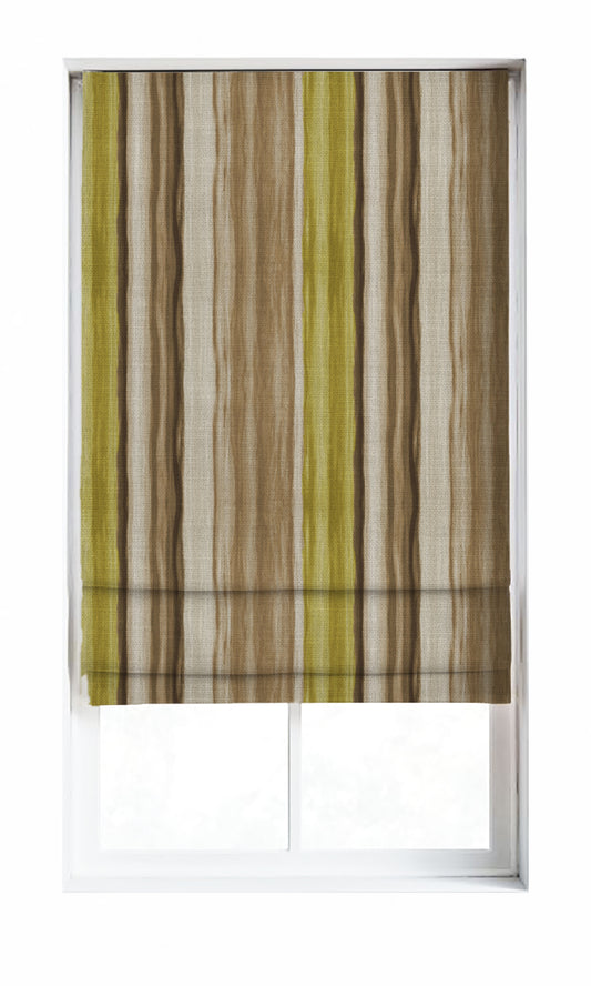 Watercolor Striped Home Décor Fabric Sample (Yellow/ Brown/ Green)