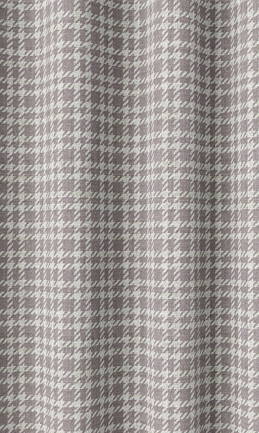 Modern Check Patterned Window Drapery (Mauve)