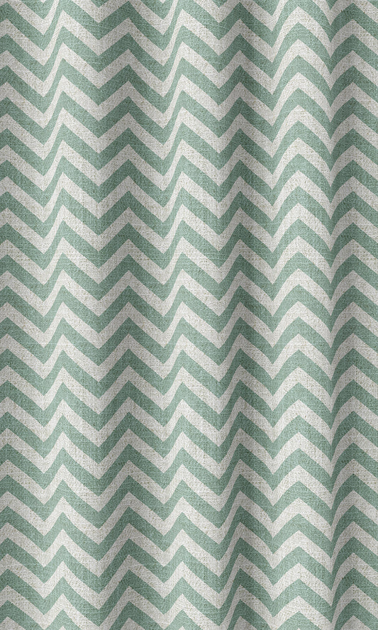 Chevron Print Home Décor Fabric Sample (Duck Egg Blue/ White)