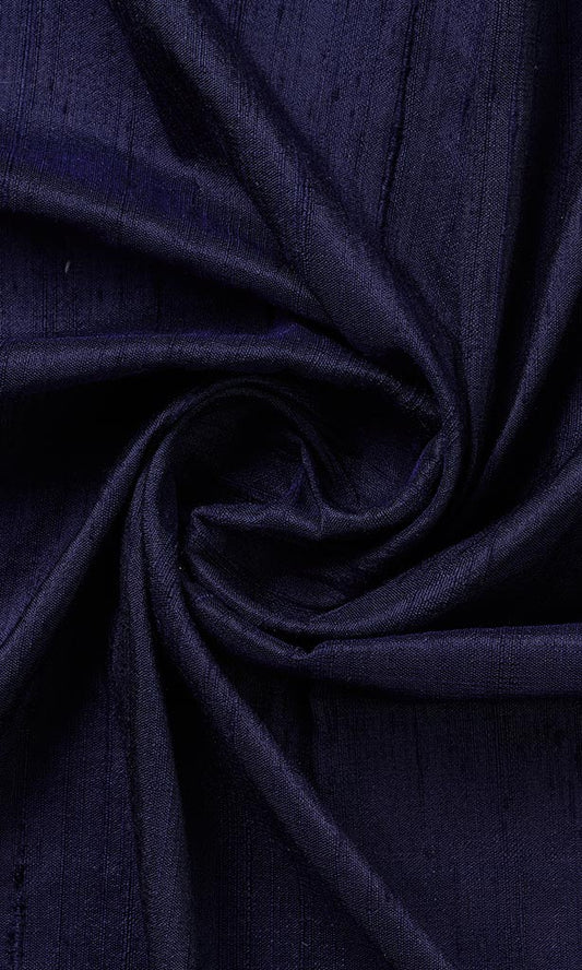 Custom Silk Curtain Panels/ Drapes (Navy Blue)