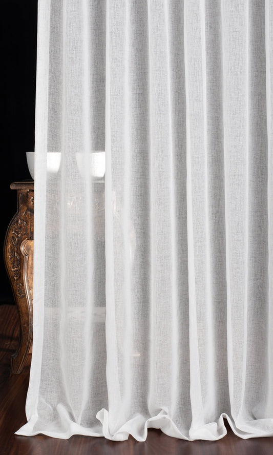 Plain Sheer Curtains (White)