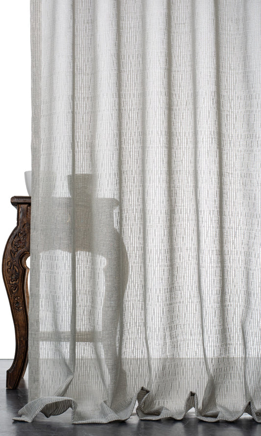 Textured Sheer Home Décor Fabric Sample (Warm Gray)