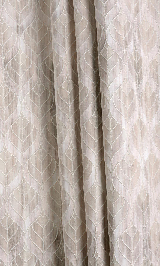 Petal Patterned Drapes (Pale Grey/ Beige)