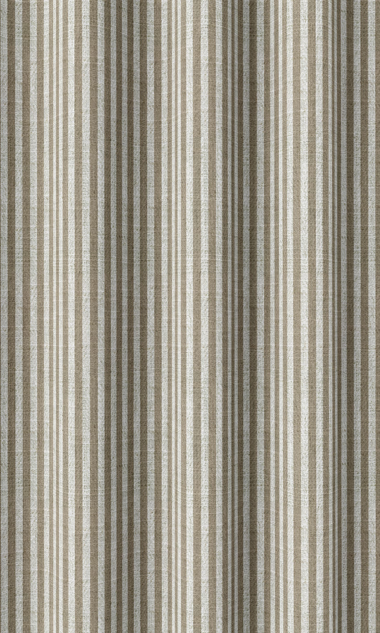 Striped Print Window Drapery (Smoky Brown/ White)