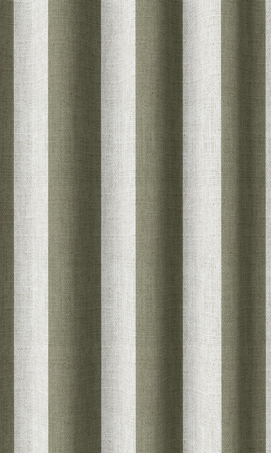 Striped Drapery (Olive Green/ White)