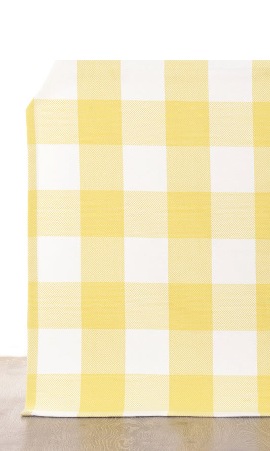 Buffalo Check Curtains (Lemon Yellow/ Pure White)