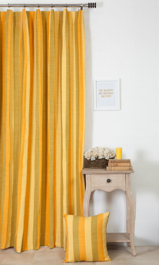 Cotton Drapes (Yellow/ Green)