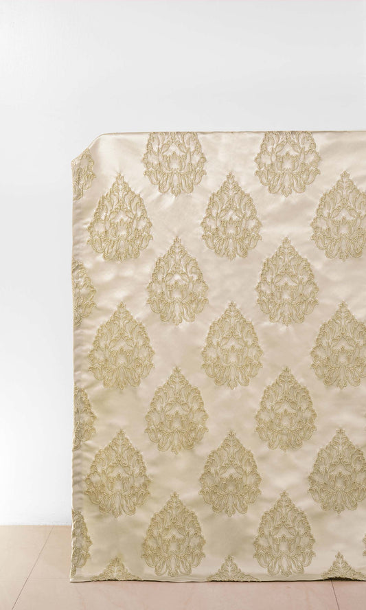 Made-to-Order Patterned Window Drapes (Off White)