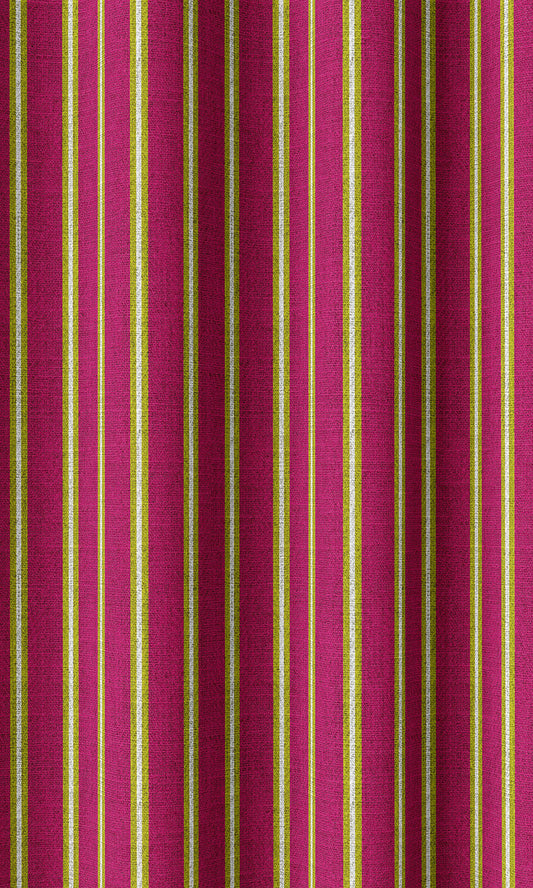 Custom Striped Print Home Décor Fabric Sample (Pink/ Apple Green)