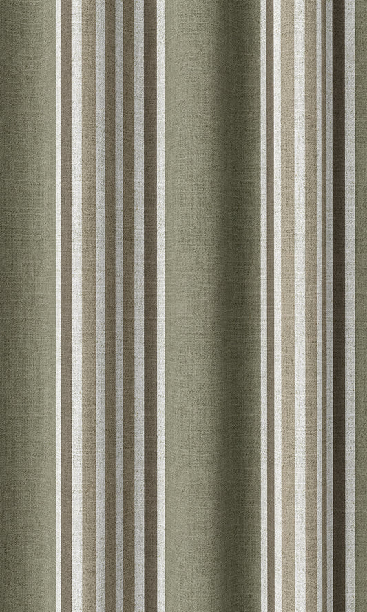 Striped Print Drapes (Olive Green/ Browns)