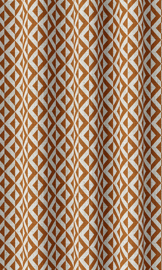 Geo Print Home Décor Fabric Sample (Orange/ White)