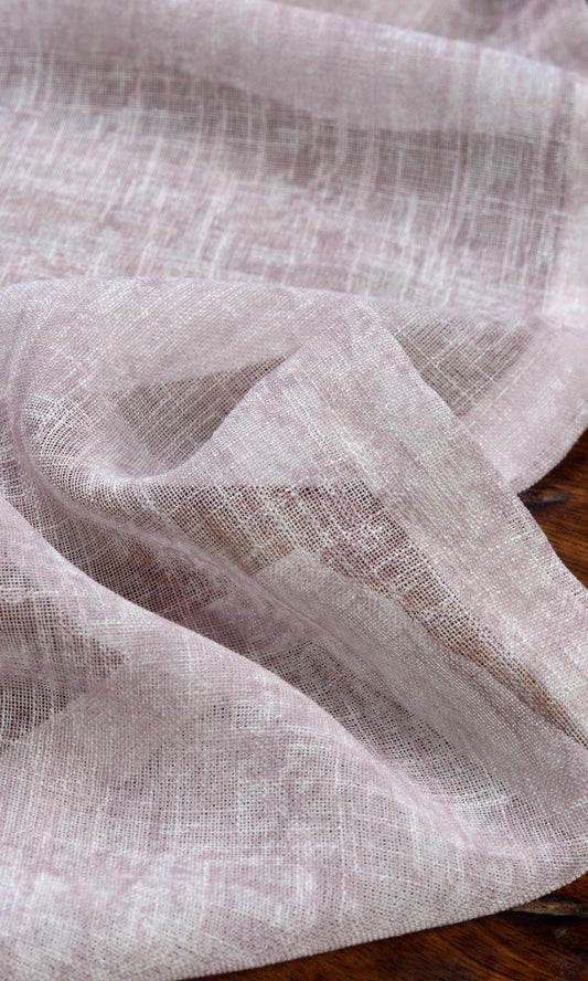 Textured Sheer Window Drapes (Pale Pink)