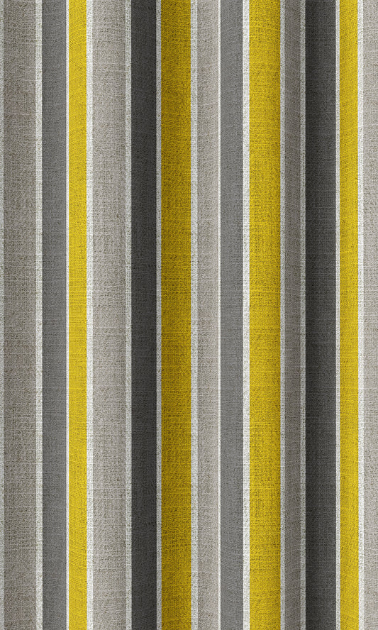 Modern Striped Custom Home Décor Fabric By the Metre (Yellow/ Grey)