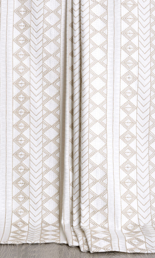 Geometric Patterned Curtains (White/ Gray/ Beige)