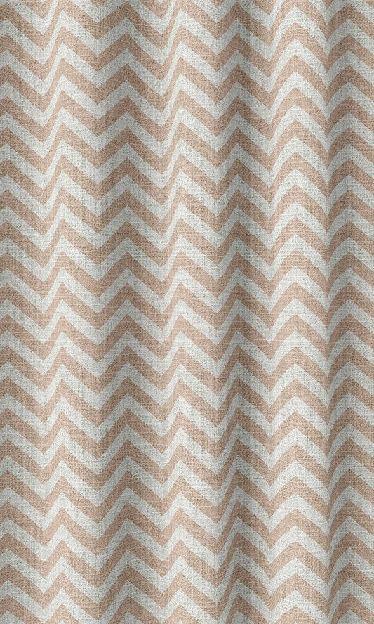 Modern Chevron Print Curtains (Blush Pink/ White)