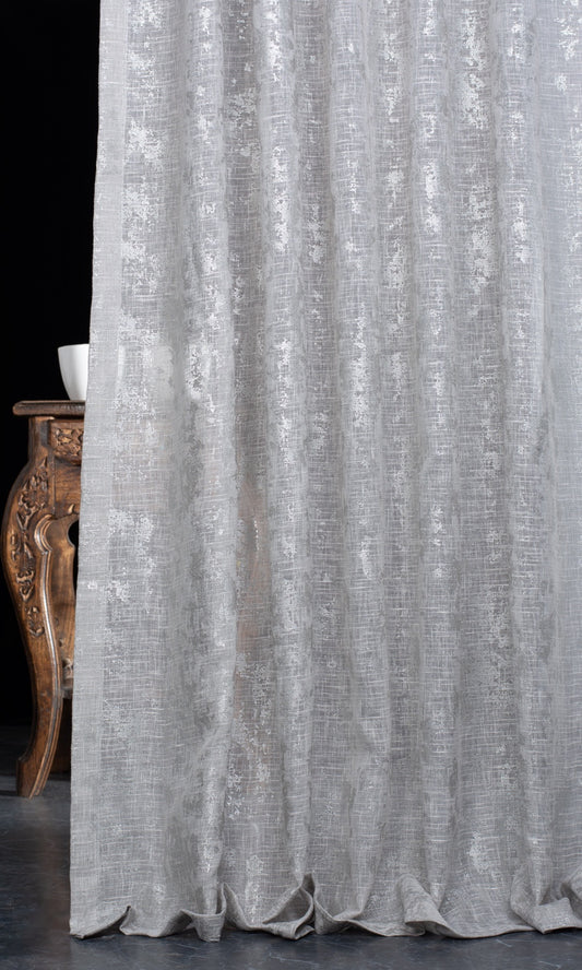 Semi-Sheer Home Décor Fabric Sample (Gray/ Silver)