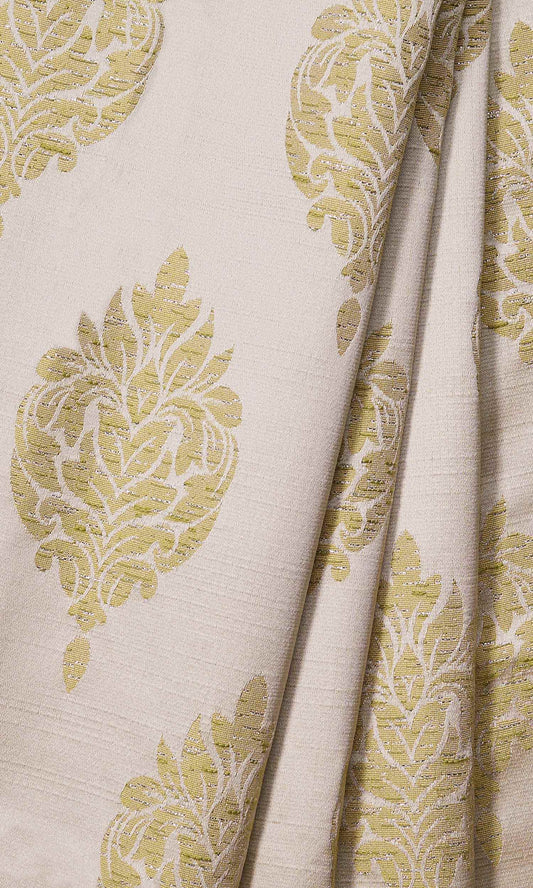 Self-Patterned Damask Drapes (Green)