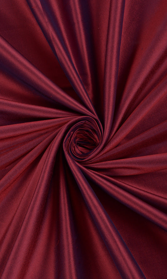 Shantung Silk Home Décor Fabric Sample (Crimson Red)