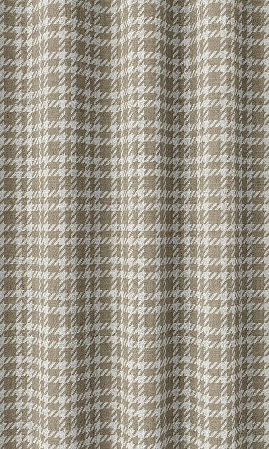 Check Patterned Drapery (Cedar Brown/ White)