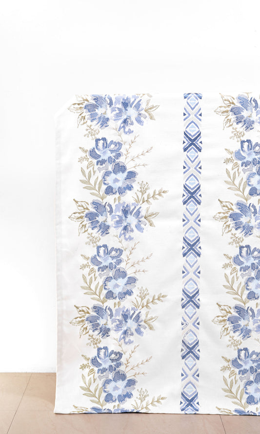 Custom Size Drapery Panels (Blue/ Beige/ White)