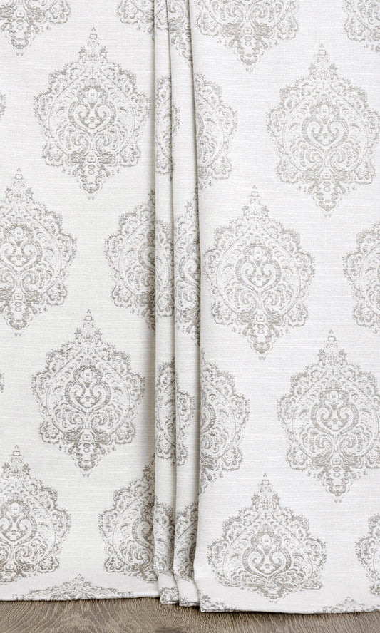 Custom Length Home Décor Fabric By the Metre (Off White/ Gray)