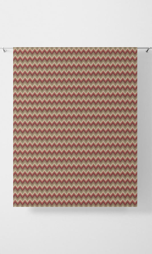 Chevron Patterned Curtains (Red & Brown)