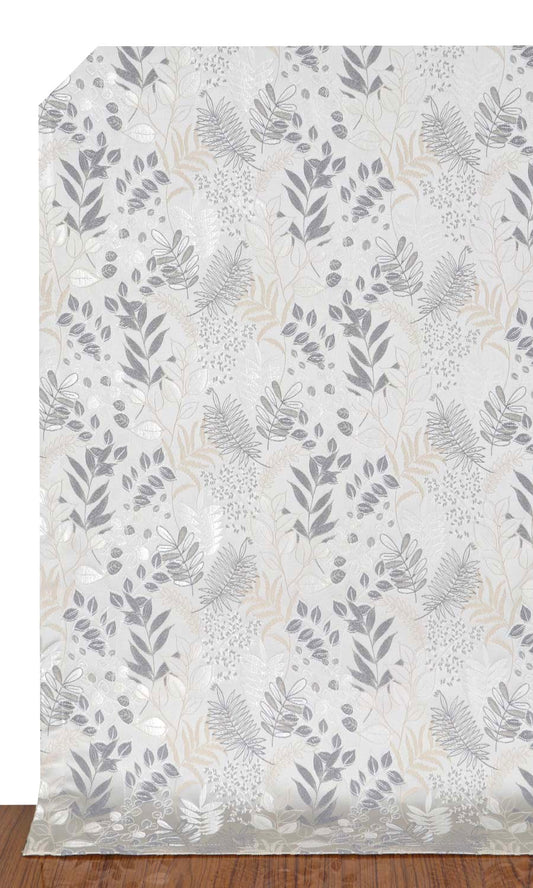 Botanical Drapes (Pale Grey/ Warm White)