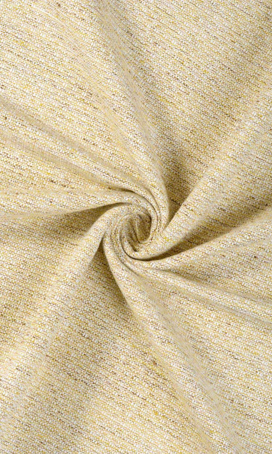 Lemon Yellow Pinch Pleat Home Décor Fabric Sample (Yellow/ Brown/ Ivory)