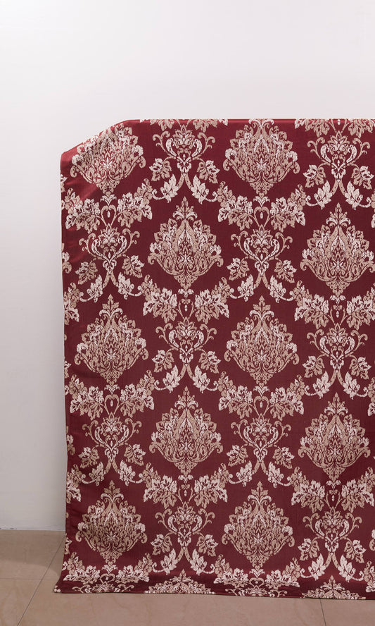 Fleur De Lis Patterned Curtain Panels/ Drapes (Red)