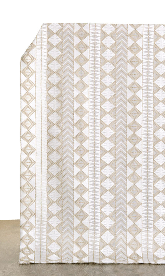 Geometric Patterned Curtains (White/ Gray/ Beige)