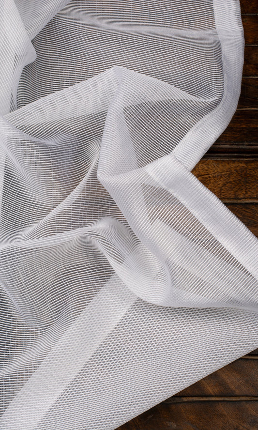 Textured Sheer Home Décor Fabric By the Metre (White)