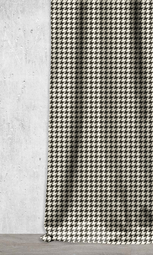 Geometrical Print Home Décor Fabric By the Metre (Black/ Ivory)