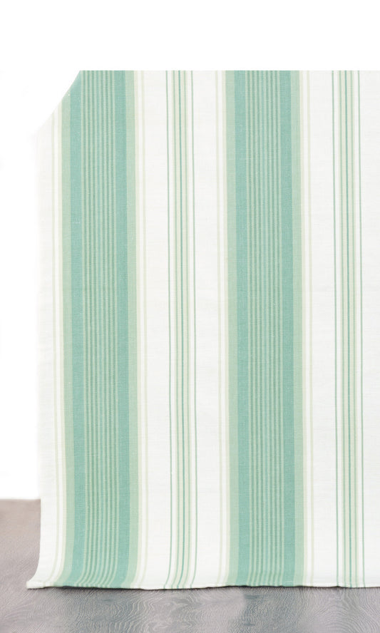 Striped Drapes (Seafoam Green/ White)