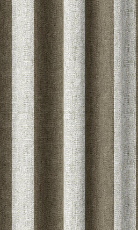 Striped Print Home Décor Fabric Sample (Mocha Brown/ White)