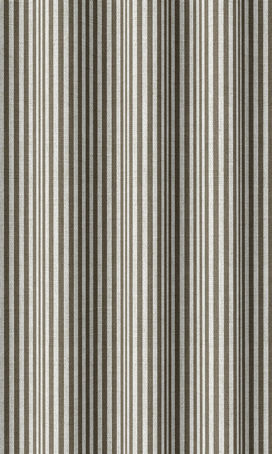 Striped Print Curtains (Brown/ White)