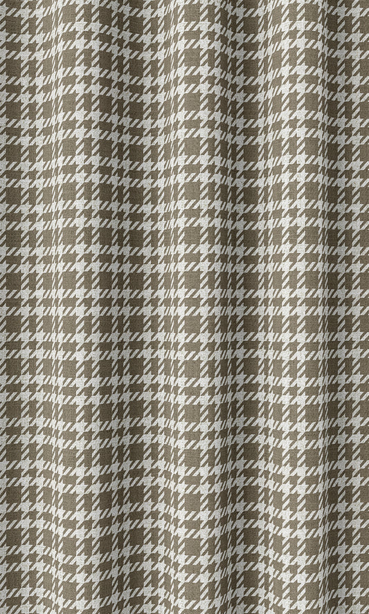 Modern Check Print Home Décor Fabric Sample (Cedar Brown/ White)