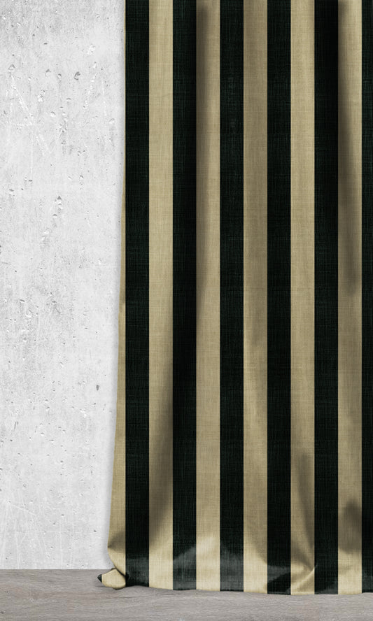 Geometrical Printed Drapes (Black/ Khaki Brown)