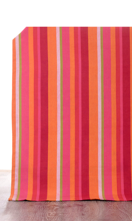 Cotton Home Décor Fabric Sample (Orange/ Pink)