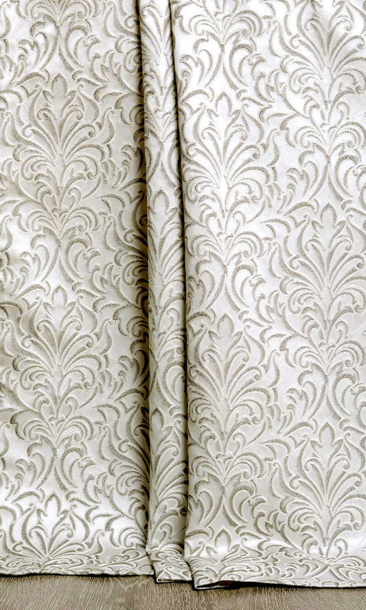 Damask Curtains (White/ Black)