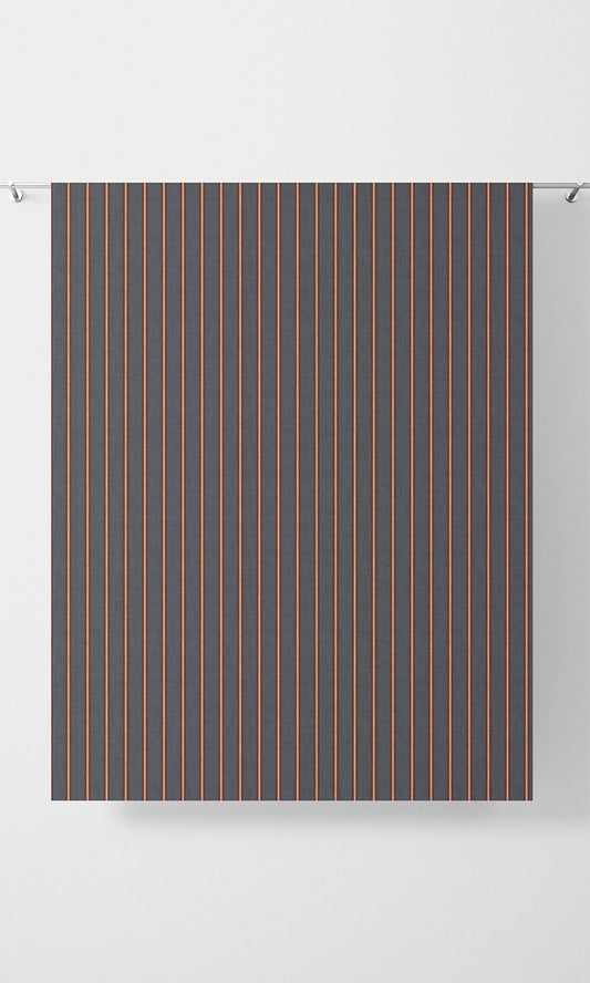 Modern Striped Home Décor Fabric Sample (Grey & Red)