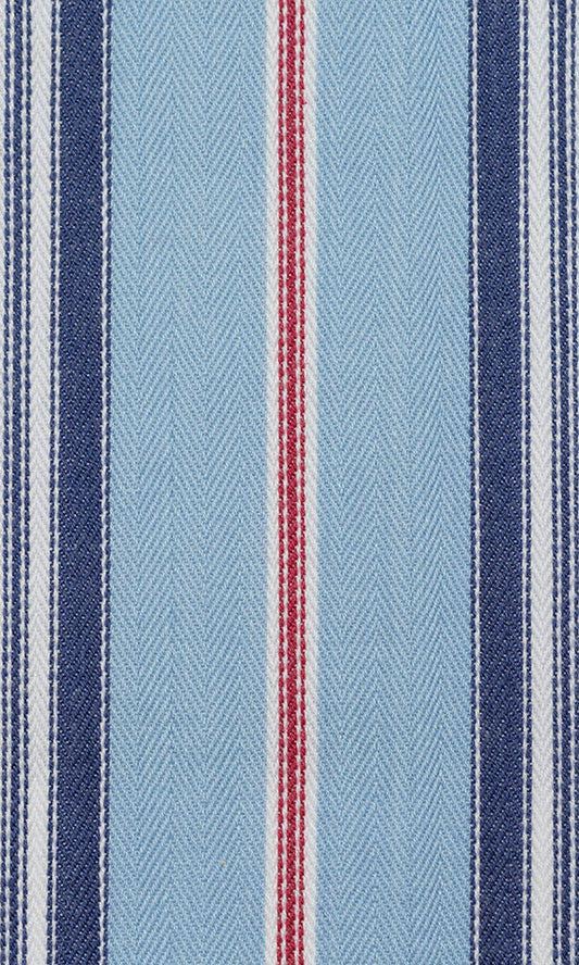 Custom Cotton Window Curtains (Red/ Blue)